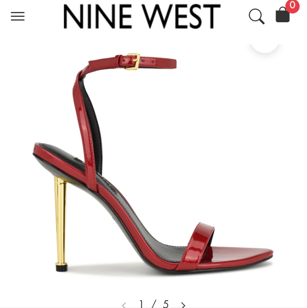 Nine West Red Heels with Ankle Strap and Stiletto